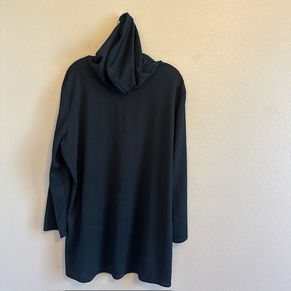 Croft & Barrow Women's Black V-Neck‎ Long Sleeve Hooded Tunic Shirt LG - Picture 7 of 7